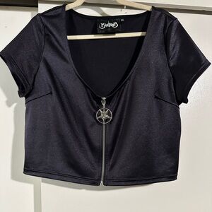 Killstar KARLENE ZIP CROP TOP